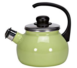 Karl Krüger Flötenkessel 2 Liter Serie JUIST aus Stahlemaille / Pfeifkessel / Wasserkessel