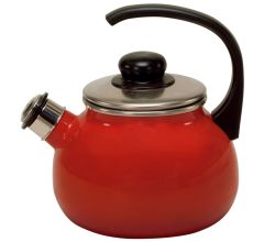Karl Krüger Flötenkessel 2 Liter Serie ROM aus Stahlemaille / Pfeifkessel / Wasserkessel
