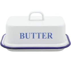 Karl Krüger 120252 Butterdose Husum 17x12x9cm emailliert, weiß