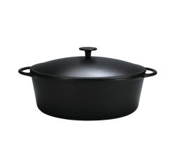 Gänsebräter RUSTICA oval 34 cm mit Deckel, Gusseisen, induktionsfähig / Bräter / Gansbräter