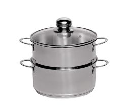 Karl Krüger KEC16 Kartoffeldämpfer Edelstahl mit Glasdeckel 16 cm / Gemüse-Dünster / INDUKTION