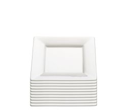 10er SET Maxwell & Williams Teller 18,5 cm SQUARE eckig, mit Rand, Porzellan, AA0921