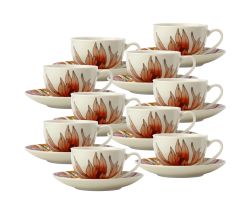 10er SET Maxwell & Williams II0082 Espressotasse mit Untertasse WARATAH Porzellan