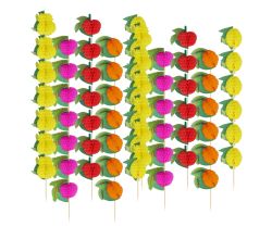 10er SET METALTEX 257827080 Deko-Picker "Früchte", 12 Stück / Partypicker