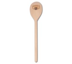 HOFMEISTER 50085 Kochlöffel oval Motiv Engelchen, Buchenholz, 30 cm