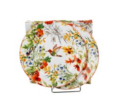 DUO Flowers Classic Dessertteller 2er Set LINNEA aus New Bone China Porzellan