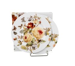 DUO Flowers Classic Dessertteller 2er Set ZAHRA aus New Bone China Porzellan
