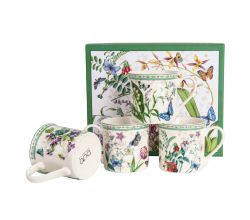 DUO 4er-Set Becher FLOWER DREAM, 400 ml, New Bone China Porzellan, in Geschenkbox