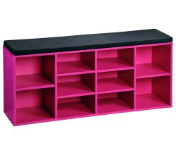 KESPER Schuhschrank / Sitzbank 15984-13 in pink mit Sitzkissen / Flurregal