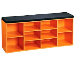 KESPER Schuhschrank / Sitzbank 15985-13 in orange mit Sitzkissen / Flurregal