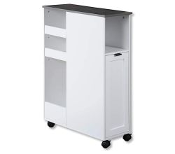 KESPER Nischenregal 24850-13 Spanplatte weiß mit Lenkrollen / Servierwagen