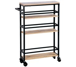 KESPER Nischenwagen 27842 aus Metall und FSC-zertifizierter Spanplatte / Rollregal