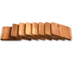 Kesper 8er Pack Raclette - Brettchen 10 x 8 cm aus Akazienholz / Untersetzer / Holzbrettchen / Raclettebrettchen