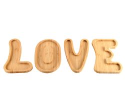 KESPER Servierbretter 4er-SET 58336 LOVE aus Bambus / Servierbretter