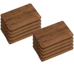 10er SET KESPER Schneide- und Servierbrett 59390 aus dunklem Bambus / Holzbrett
