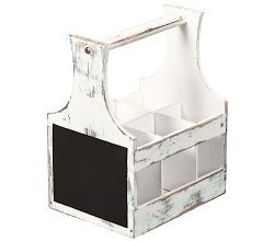 KESPER Soßen- u. Besteckträger in Vintage weiß mit Schreibtafel / Tischorganizer