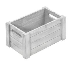 KESPER 69463 Aufbewahrungsbox aus Paulowniaholz Antik weiß / 26 x 17 x 13,5 cm / Holzkiste / Dekokiste