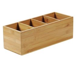 KESPER 70850 Besteckkasten 4-fach aus FSC-zertifiziertem Bambus / Besteckhalter / Box