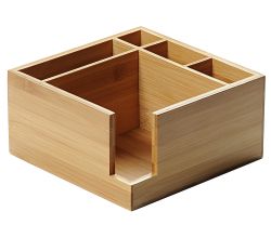 KESPER 70851 Serviettenspender-Besteckkasten 5-fach aus FSC-zertifiziertem Bambus / Besteckhalter / Box