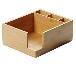 KESPER 70852 Serviettenspender-Besteckkasten 4-fach aus FSC-zertifiziertem Bambus / Besteckhalter / Box