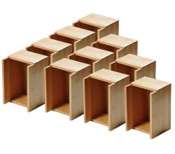 10er SET KESPER 70854 Serviettenspender-Besteckkasten aus FSC-zertifiziertem Bambus / Besteckhalter / Box