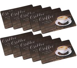10er SET KESPER Platzset COFFEE aus Polypropylen / Untersetzer