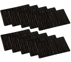 10er SET KESPER Platzset SCHWARZ MIT GOLDSTREIFEN aus Polypropylen / Untersetzer / Trend
