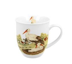 DUO World of Birds Becher 400 ml WHITE STORK New Bone China Porzellan