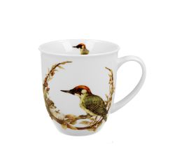 DUO World of Birds Becher 400 ml EUROPEAN GREEN WOODPECKER New Bone China Porzellan