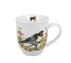 DUO World of Birds Becher 400 ml BARN SWALLOW (Rauchschwalbe) New Bone China Porzellan