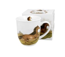 DUO World of Animals PFERD (Bay Horse) 400 ml Becher New Bone China Porzellan