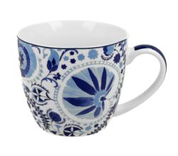DUO BICO COLLECTION Becher 460 ml NARESH BLUE in Tragetasche, New Bone China Porzellan