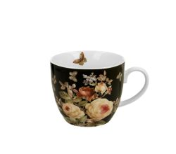 DUO Flowers Classic Becher 460 ml WARDA in Tragetasche, New Bone China Porzellan