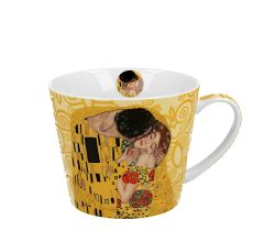 DUO ART GALLERY Becher 600 ml THE KISS ECRU inspired by Gustav Klimt New Bone China Porzellan