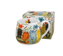 DUO ANIMALS Fassbecher 430 ml CAT'S WORLD – GARDEN FELINES New Bone China Porzellan