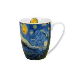 DUO ART GALLERY Klassischer Becher 360 ml STARRY NIGHT inspired by Van Gogh New Bone China Porzellan