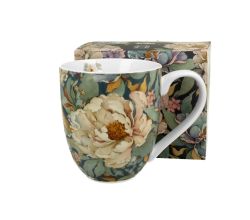 DUO FLOWERS ROYAL XXL Becher 1000 ml PEONY BLUE (Pfingstrose) New Bone China Porzellan