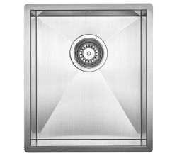 Lavabo KUBUS 340 Edelstahlspüle mit Ab- und Überlaufgarnitur mit Handbetätigung / Ausschnittmaß: 360 x 420 mm / Nullradius Spüle / Lavabo / Designspüle