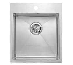 Lavabo KUBUS 440 soft Edelstahlspüle mit Raumsparventil / Ausschnittmaße: 420 x 480 / Spüle / Lavabo / Designspüle