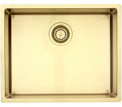 LAVABO Spüle KUBUS 500 soft in MESSING massiv / Ausschnittmaße: 520 x 420 mm