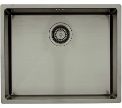 Lavabo Spüle KUBUS 500 soft in GUNMETAL - Ausschnittmaße: 515 x 415 / Edelstahlspüle