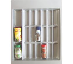 Gewürzdoseneinsatz für 21 Gewürzdosen (B 401-440 x T 440-540 mm) / Gewürzeinsatz / Schubladeneinsatz