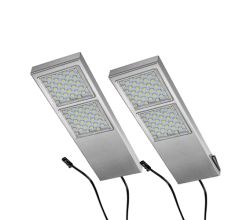 LED 92 Dino Set mit 2 Leuchten aus Edelstahl in warmweiß und LED Netzteil / Unterbauleuchten / Schrankleuchten / Leuchtensystem / Leuchte