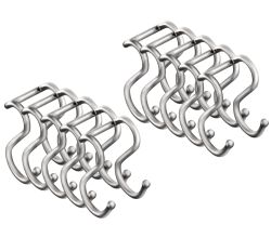 10er SET Kesseböhmer LINERO K 16 Doppel-Haken in EDELSTAHLFARBIG / Relingsystem / Funktionssäulensystem HighLine / Doppelhaken