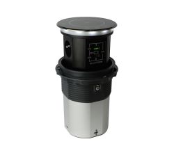 DesignLight LUMIBOX-CZ-3DE-UAC-02 LUMI BOX Möbelsteckdose mit 3x SCHUKO und USB A+C QC 3.0 + PD20W mit Induktionsladegerät
