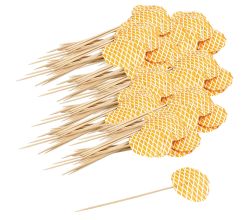 10er SET Fackelmann 31019 Partypicker / Spieß 19 cm, Fahne gelb, 10x 15 Stk. im Beutel (150 Stk.)