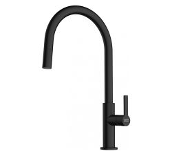 FRANKE Armatur MARIS Slim mit J-Zugauslauf in BLACK MATT / Einhebelmischer