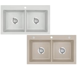 Systemceram KeraDomo Spüle MERA TWIN / Auflagespüle