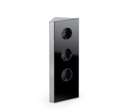 MIRA Eck Glas Eck-Steckdosenelement SCHWARZ - Schuko 3-fach / Steckdosen