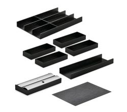 Modify Besteckeinsatz Set 1000, Esche schwarz / Besteckkasten-Set Holz